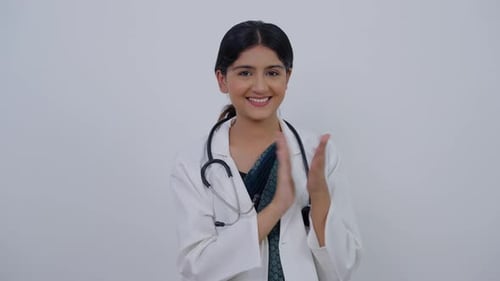 Indian Female Doctor Clapping