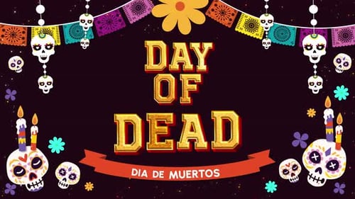 Animación de texto del Día de Muertos Día de Muertos