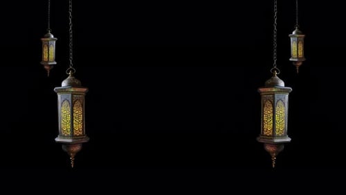 Ramadan Lantern With Alpha Channel Included Loop