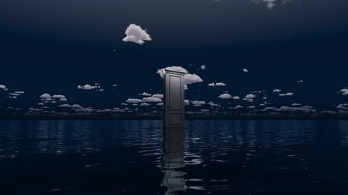 The path to freedom and bright light. Magic door to the sea.