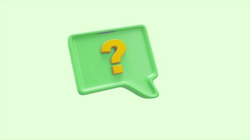 Green Question Mark in Text Box 4K