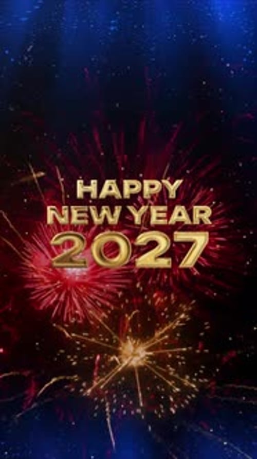 Happy New Year 2027 Celebration Countdown Vertical