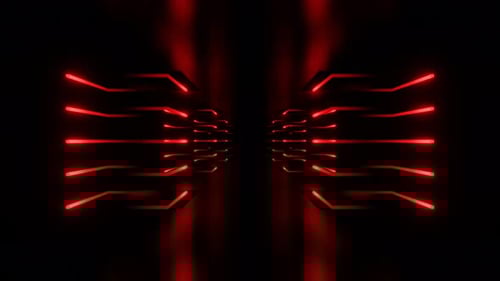 Red Neon Moving To Top In Corridor Background Vj Loop In 4K