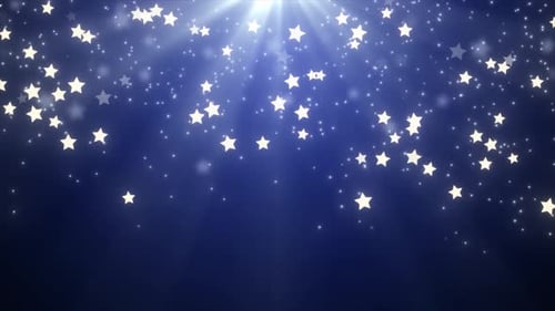 Twinkling Blue Falling Stars Festive Animation Background