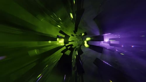 Purple And Green Spectacular Beautiful Sci Fi Infinity Tunnel Background Vj Loop I 4K
