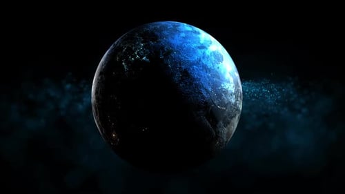 Die Erdoberfläche rotiert im Weltraum.