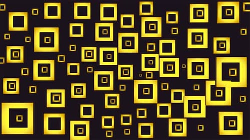 Dynamic Golden Square Frames Looping Abstract Background