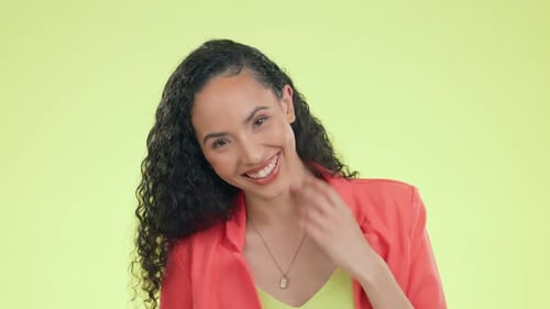 Happy, laugh and smile with black woman in studio for comedy, confidence or positive