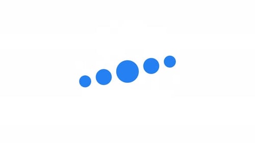 Blaue Punkte drehen sich um den zentralen Kreis und laden die Animation