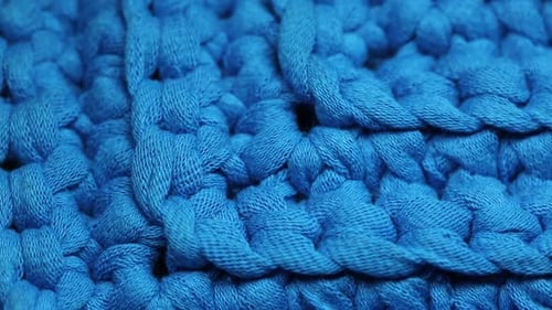 Blue Fabric In Macro View, Fabric For Sewing