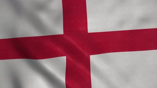 Waving England Flag Realistic Background Animation