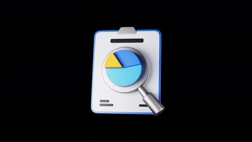 Financial Analysis 3D Icon Loop