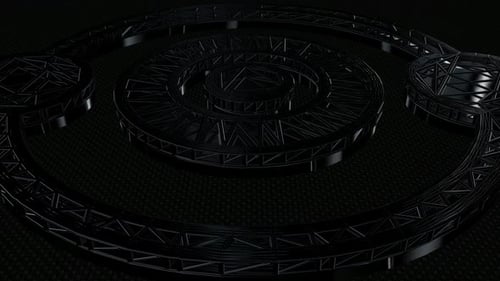 Abstract Dark Metallic Geometric Structures Rotating Loop