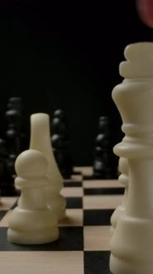 Vertical of The Man's Hand Makes the Rocking or Castling of the White King and Rook in Chess
