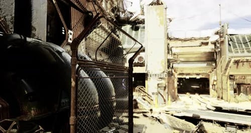 Post-Apocalyptic Sci-Fi Industrial Environment Walkthrough Animation