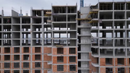 MultiStorey Residential Construction Site Drone Aerial View
