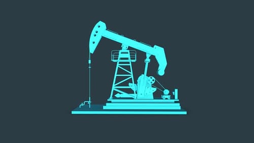 Animated 3D Oil Pump Jack Industry Loop