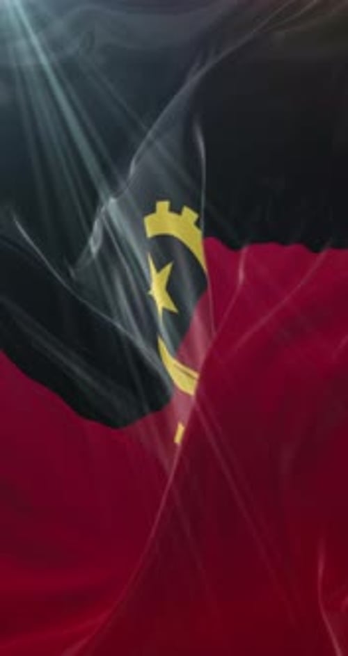 Angola Flag Waving Loop in Vertical Orientation