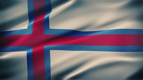 Realistic Waving Flag of the Faroe Islands Seamless Loop