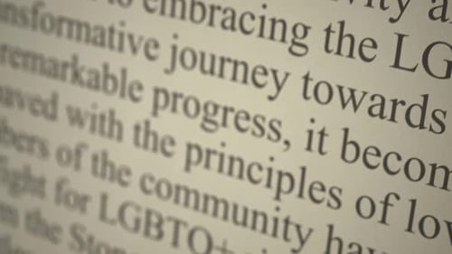 Minimalist Text Highlight Revealing LGBTQ+ Rights on Document
