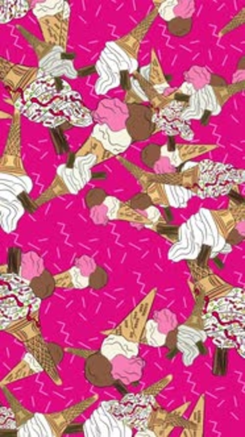 Seamless Repeating Retro Ice Cream Cone Pattern Background