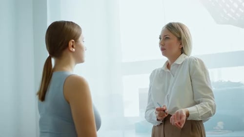 Makeup Artist Work in Her Beauty Studio Portrait of Woman Applying By Professional Make Up Master