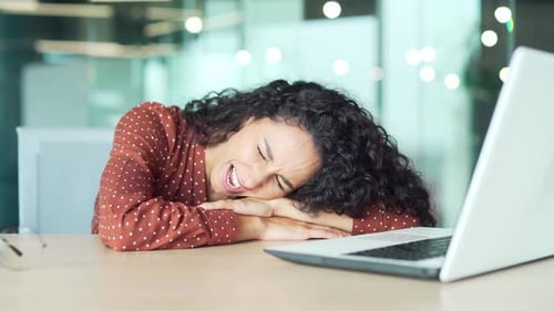 exhausted business woman office worker or clerk sleeping at work. overload businesswoman employee