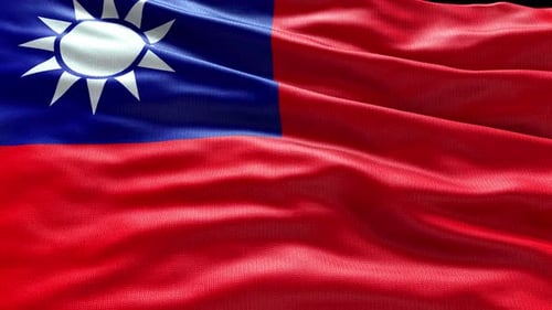 Realistic Waving Taiwan National Flag Seamless Loop