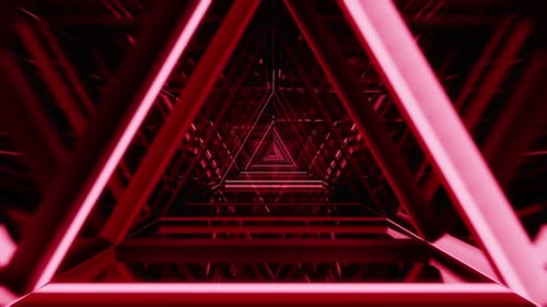 Triangle Mirrored Tunnel With Red Blood Colored Vj Loop Background For Party
