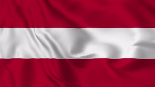 Realistic Austrian Flag Waving Seamless Loop Animation