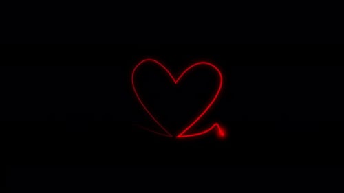 Neon Red Heartbeat Line Animation