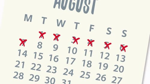 Animated Calendar Days Marked Off With X