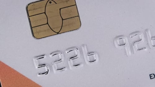 The Credit Card Rotates Close Up