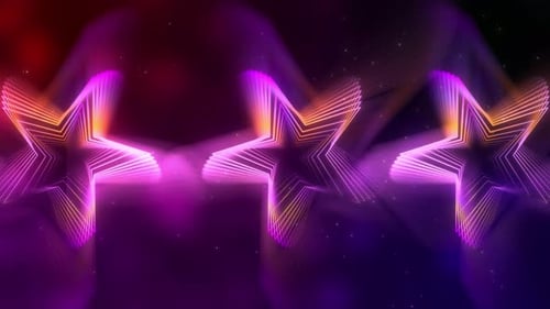 Glamour Neon Stars: Seamless Loop Animation for Fashion Event Videos