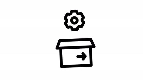 Minimalist Animated Box and Gear Outline Icons
