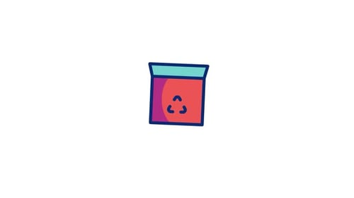 Animated Recycling Bin Graphic for Environmental Awareness