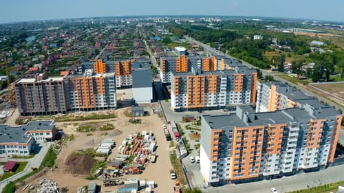 Aerial view architecture. Residential modern cityscape construction.