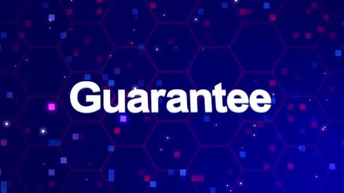 Digital Guarantee Text on Geometric Network Background