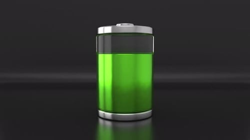 3D Battery Charging Animation with Color Level Indicator