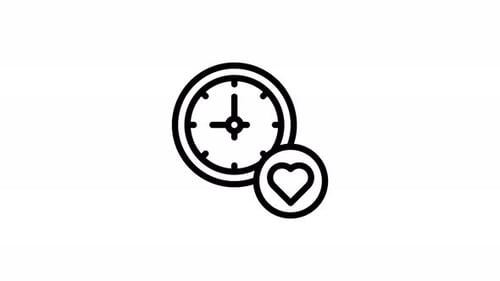 Heart – Line Animated Icon – Alpha Channel – 4K