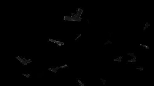 Falling 3D Pistols Seamless Loop