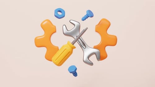 Cartoon pliers, screwdriver, spanner, hacksaw and so on repair tool, 3d rendering.