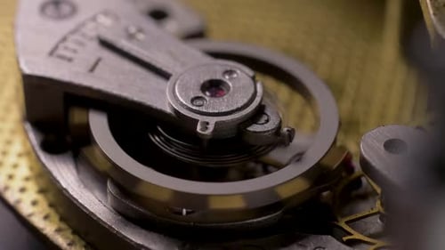 Cog Wheels Works in Clockwork Mechanical Watch