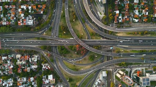 Highway from above Daylight Drone view