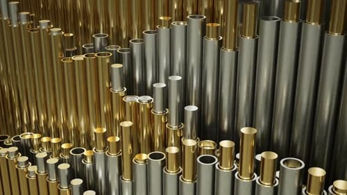 Gold and Silver Tubes Loop Background 2