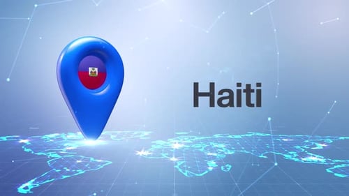 Animated 3D Location Pin Reveal on Digital World Map