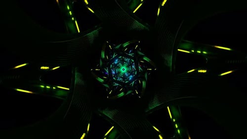Glowing Pulsating VJ Loop with Rotating Geometric Designs
