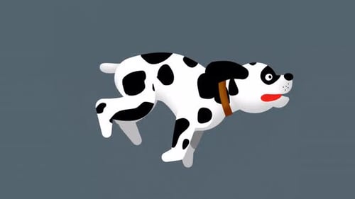 Animated Flat Design Dog Running Loop