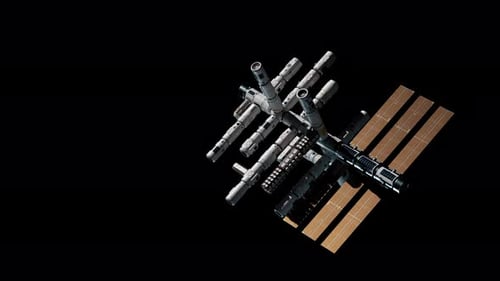 station spatiale volant dans l'espace, concept de développement des technologies spatiales.