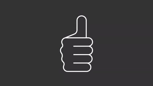 Animated Thumbs Up Gesture Icon for Social Media Feedback